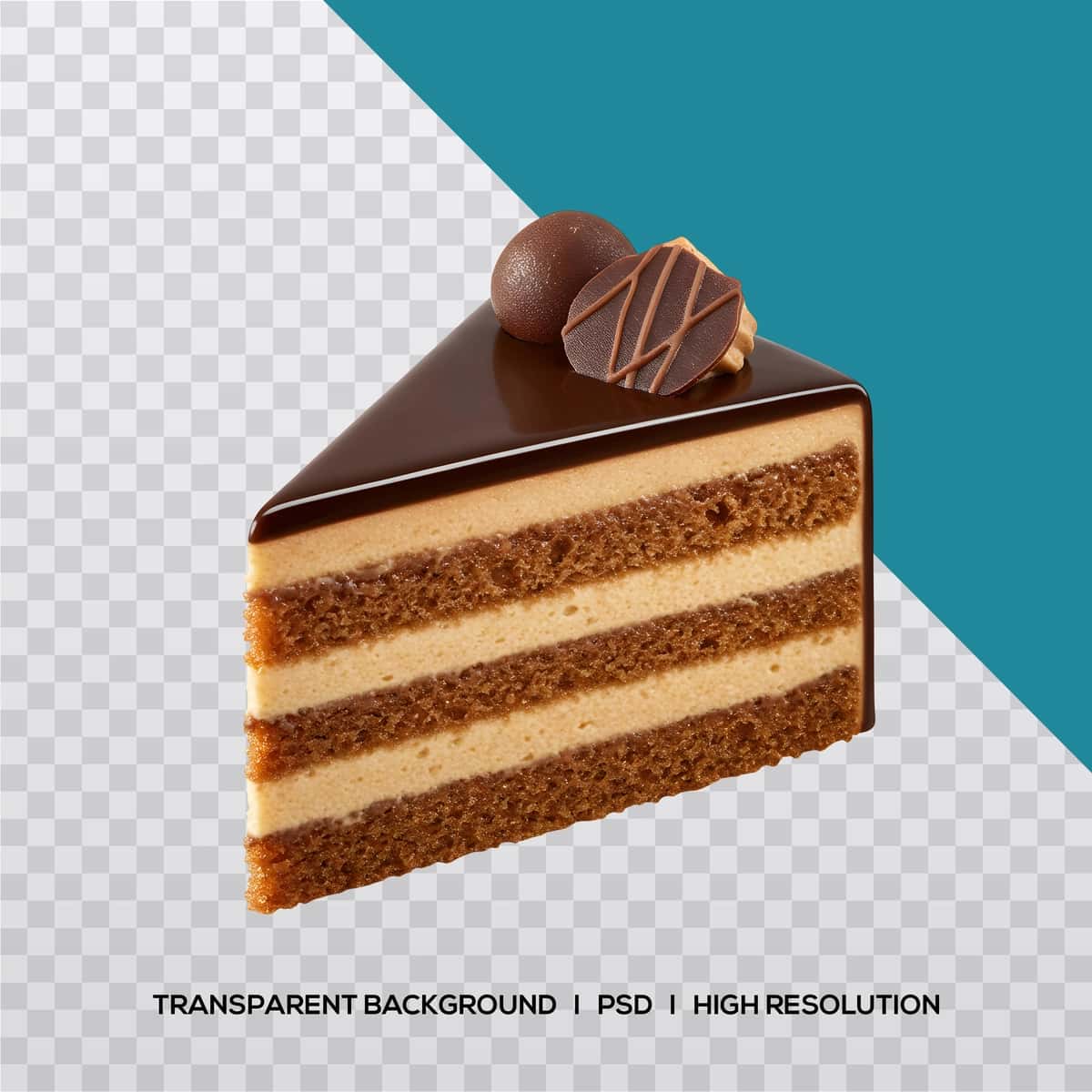 Bezatish bilan shokoladli tort bo'lagi | Chocolate cake slice with decorations 1
