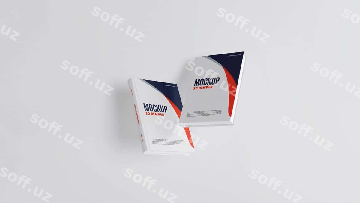 3d qattiq muqova kitob namunasi | 3d hardcover book mockup 1