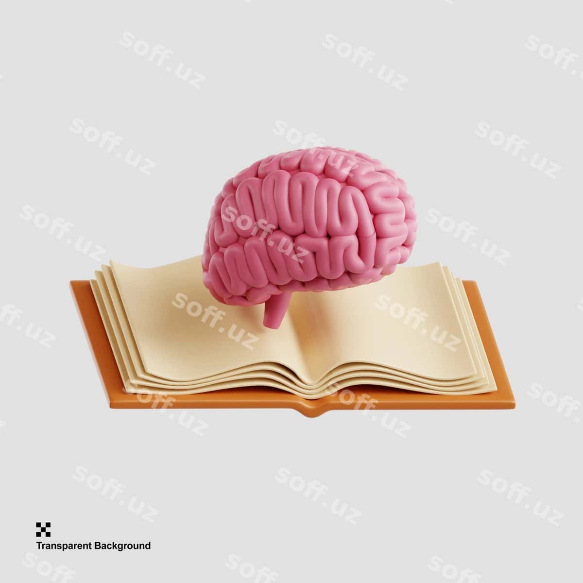 3D tasvir miya ochiq kitob | 3d illustration brain open book 1
