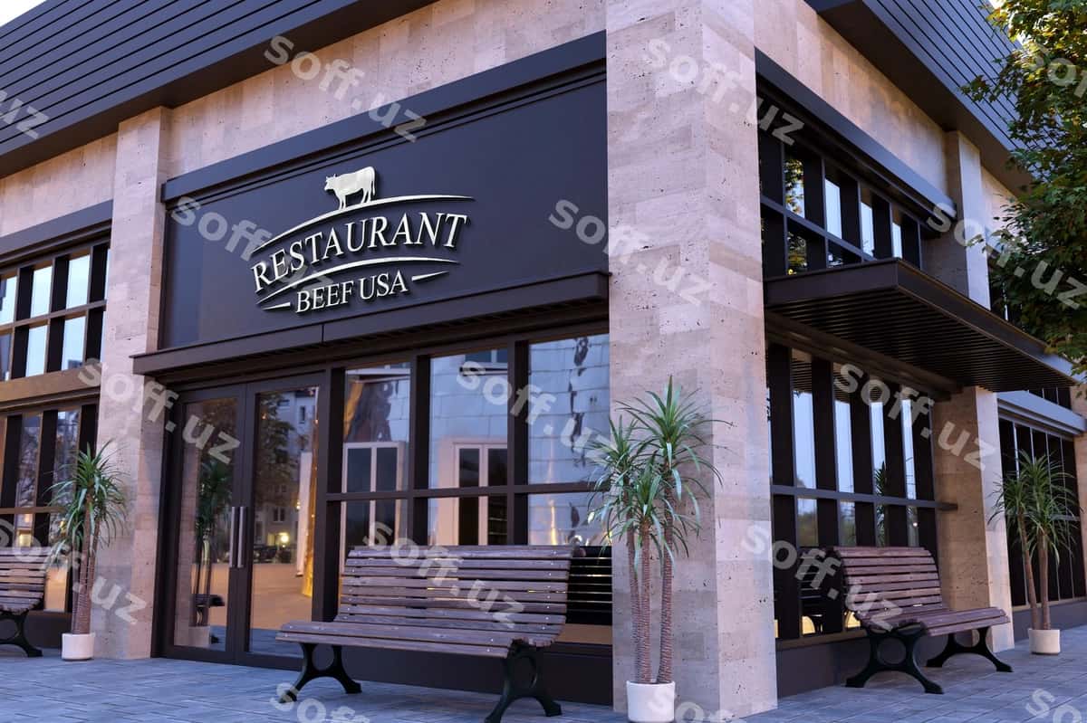 3d logo namuna binofasad | 3d logo mockup building facade 1