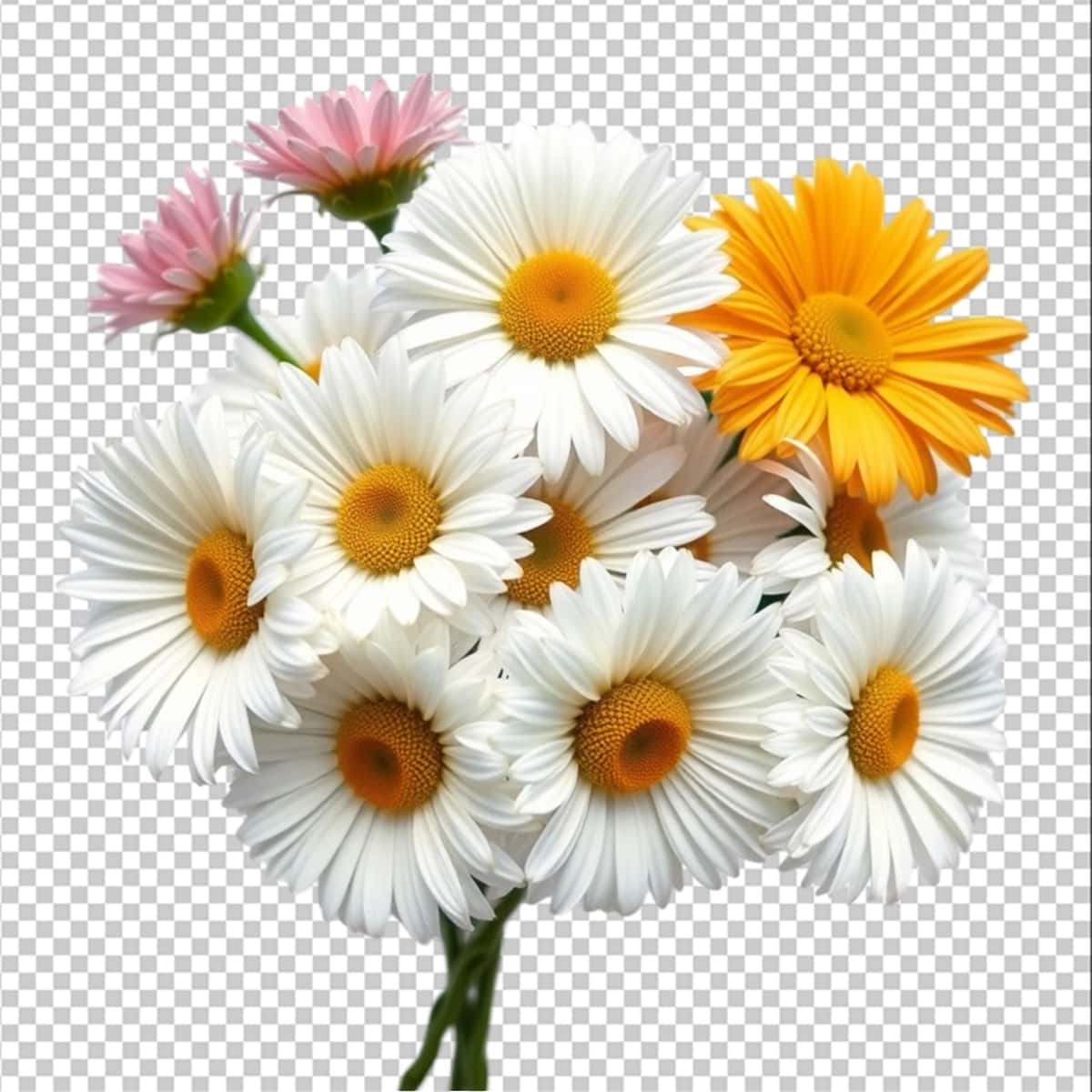 Guldasta romashka gullari oq izolyatsiyalangan bo'sh fon | Bouquet daisies flowers white isolated isolated blank background 1