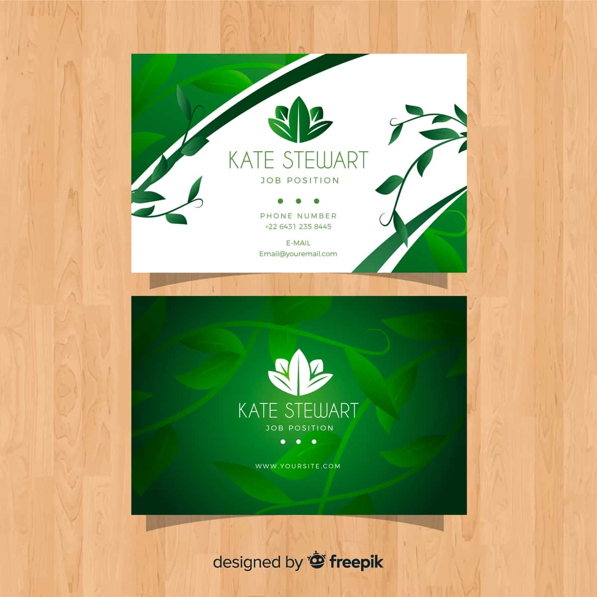 Tabiat tushunchasi bilan vizitka shabloni | Business card template with nature concept 1