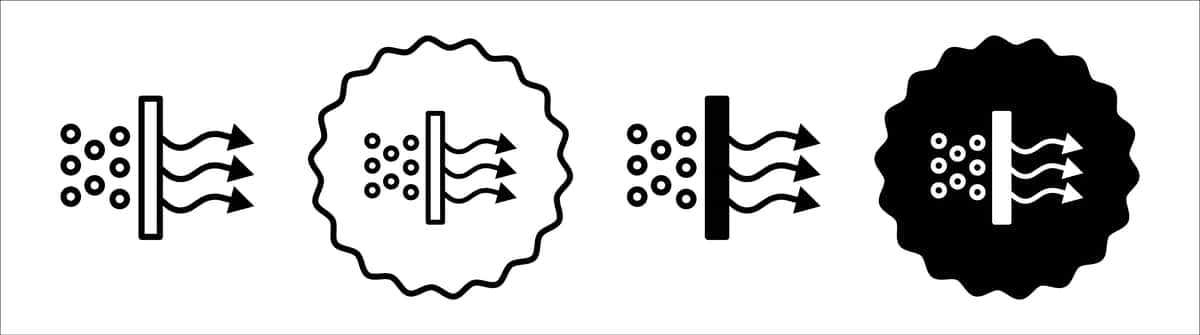 Filtrlash havosi belgisi belgisi to'plamini yig'ish filtrlash havosi oddiy | Filtration air icon symbol set collection filtration air simple 1