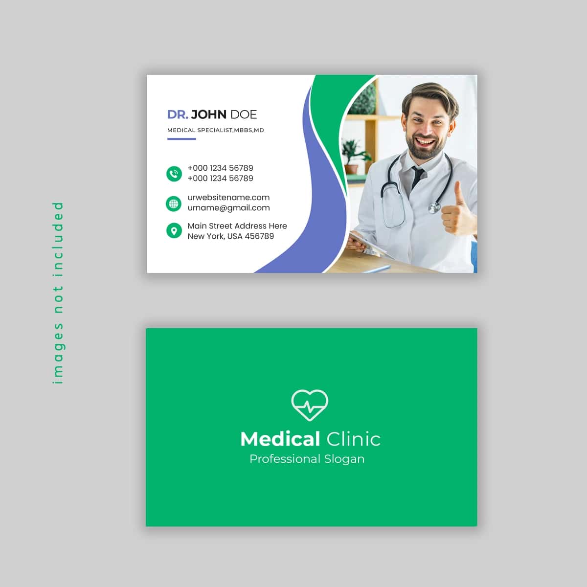 Zamonaviy tibbiy biznes karta shablon | Modern medical business card template 1