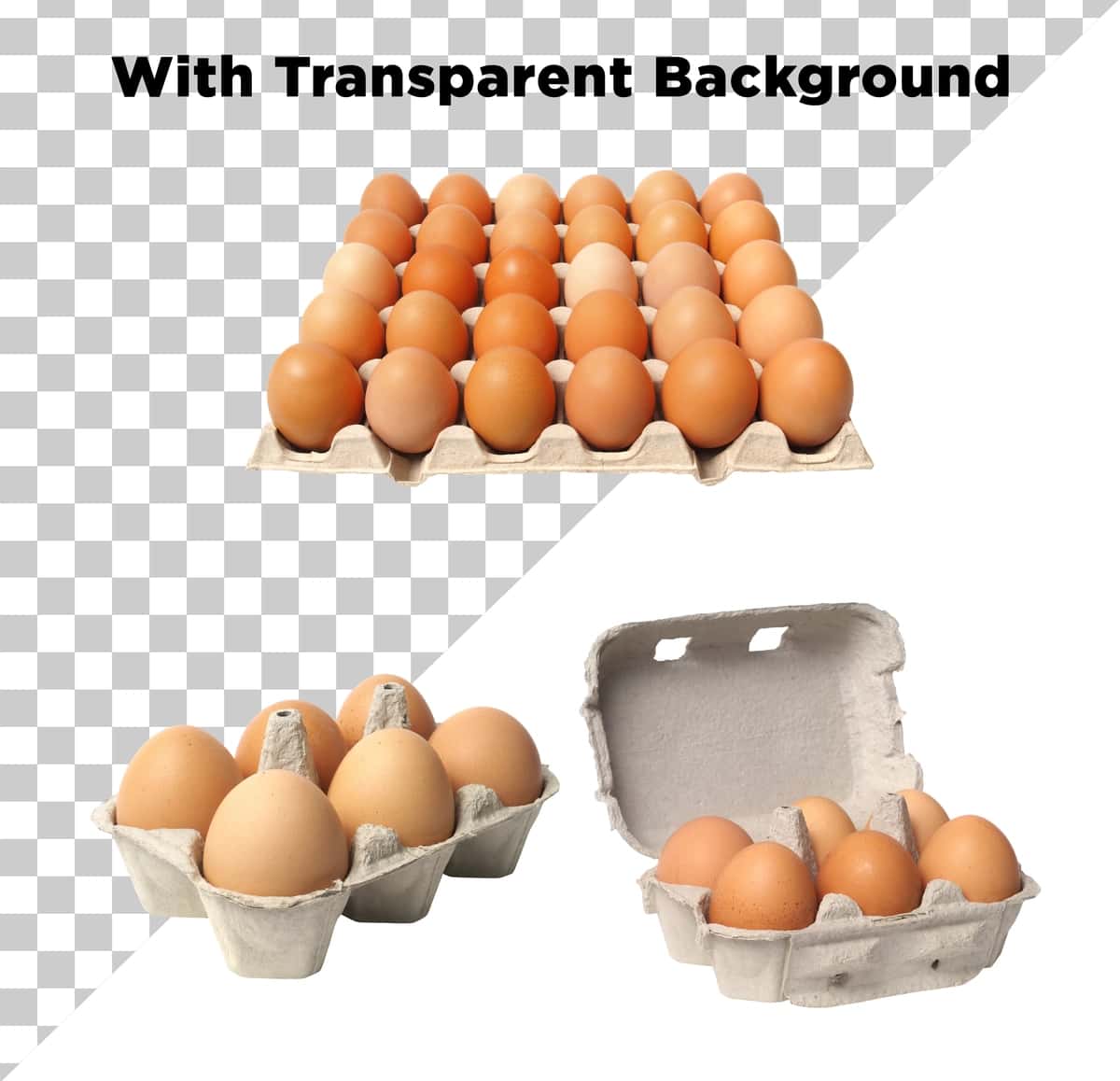 Tovuq tuxumlari shaffof fonda ajratilgan | Chicken eggs isolated transparent background 1