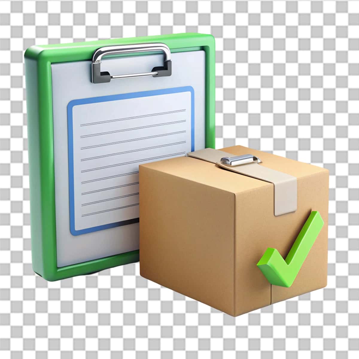3D tasvir qutisi almashish buferini tekshirish izolyatsiyalangan shaffof | 3d illustration box clipboard verification isolated transparent 1