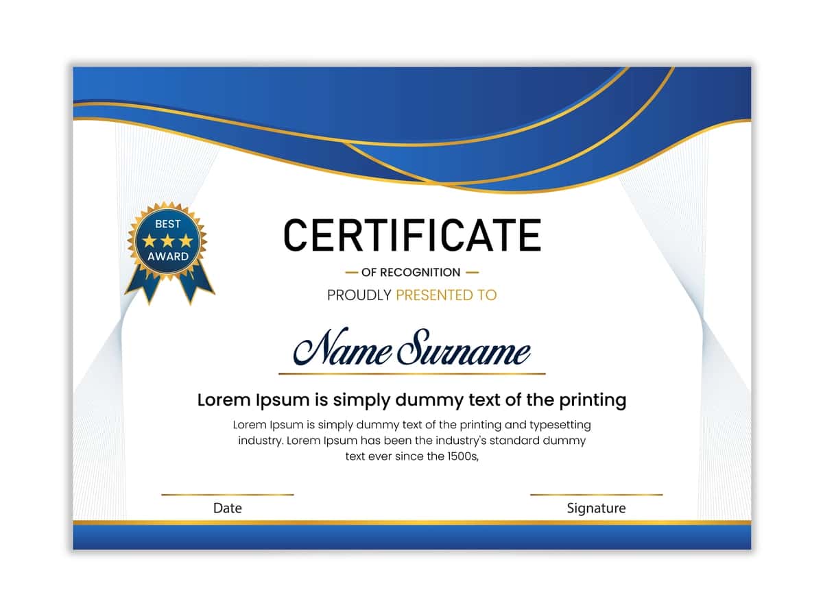 Sertifikat minnatdorchilik dizayn shablon vintage muvaffaqiyat sertifikati | Certificate appreciation design template vintage achievement certificate 1