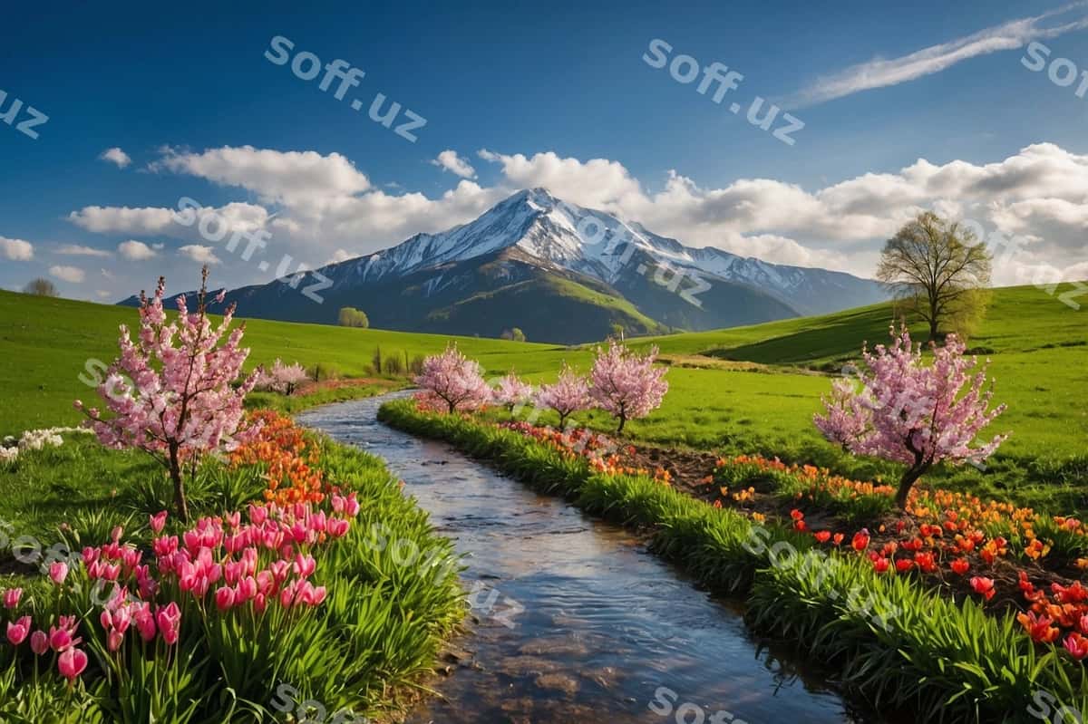 Chiroyli bahor manzara orqa fon | Beautiful spring landscape background 1