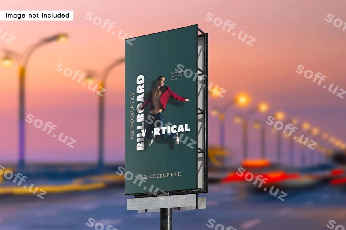 Billboard namuna yo'li | Billboard mockup road 1