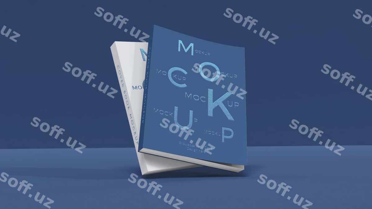 Kitob varaqi mockup dizayni | Book cover mockup design 1