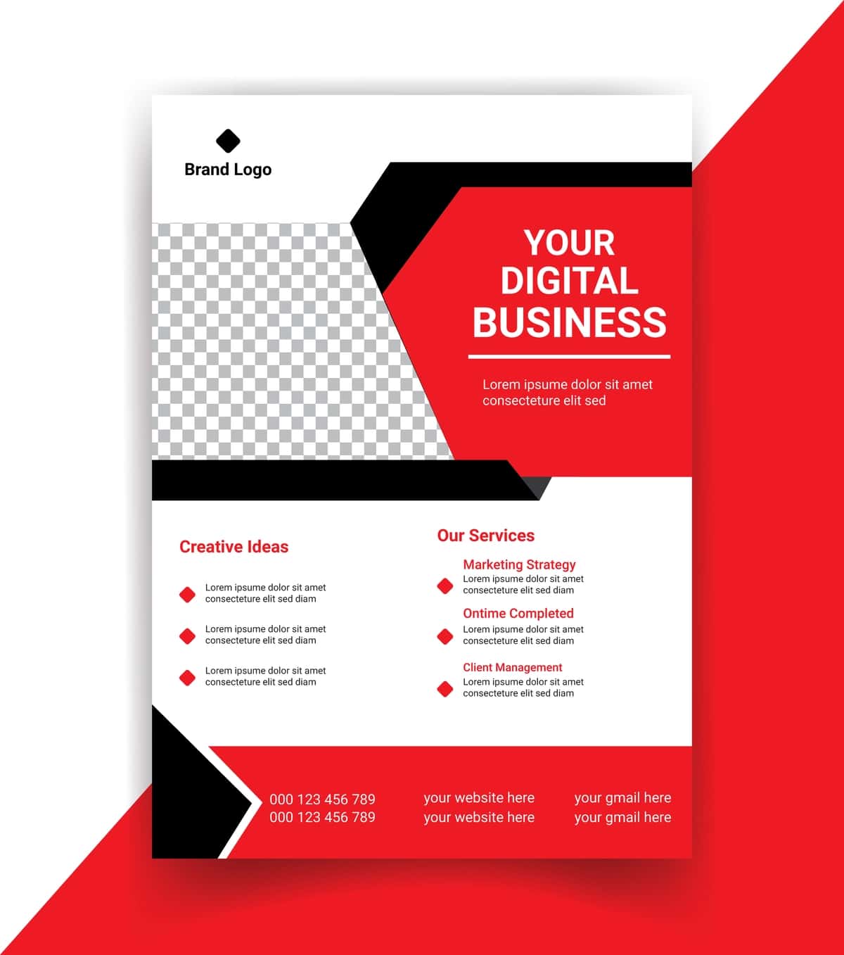 Vektorli kompaniya biznes varaqasi shabloni dizayni | Vector company business flyer template design 1