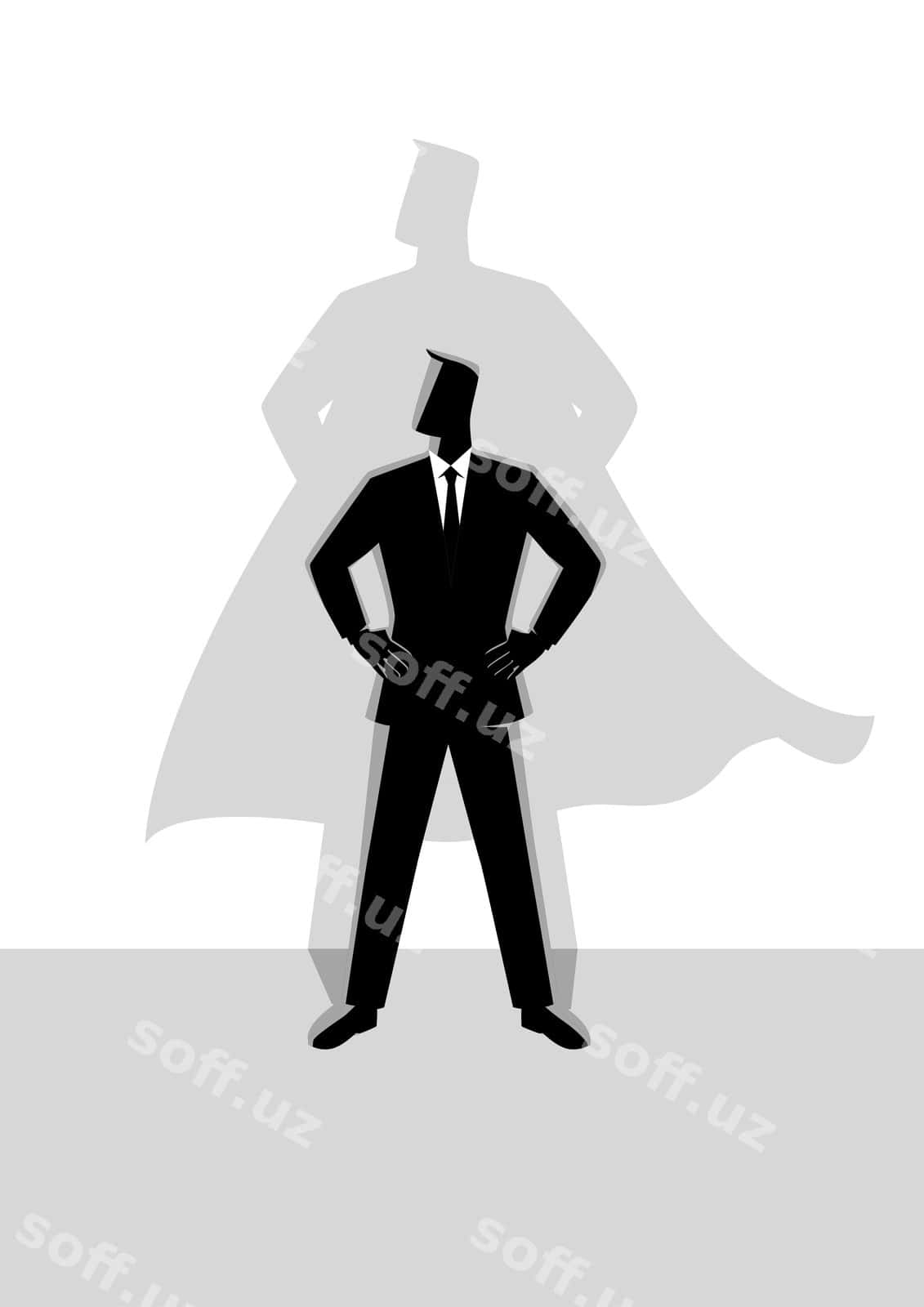 Superqahramon soyali biznesmen | Businessman with superhero shadow 1