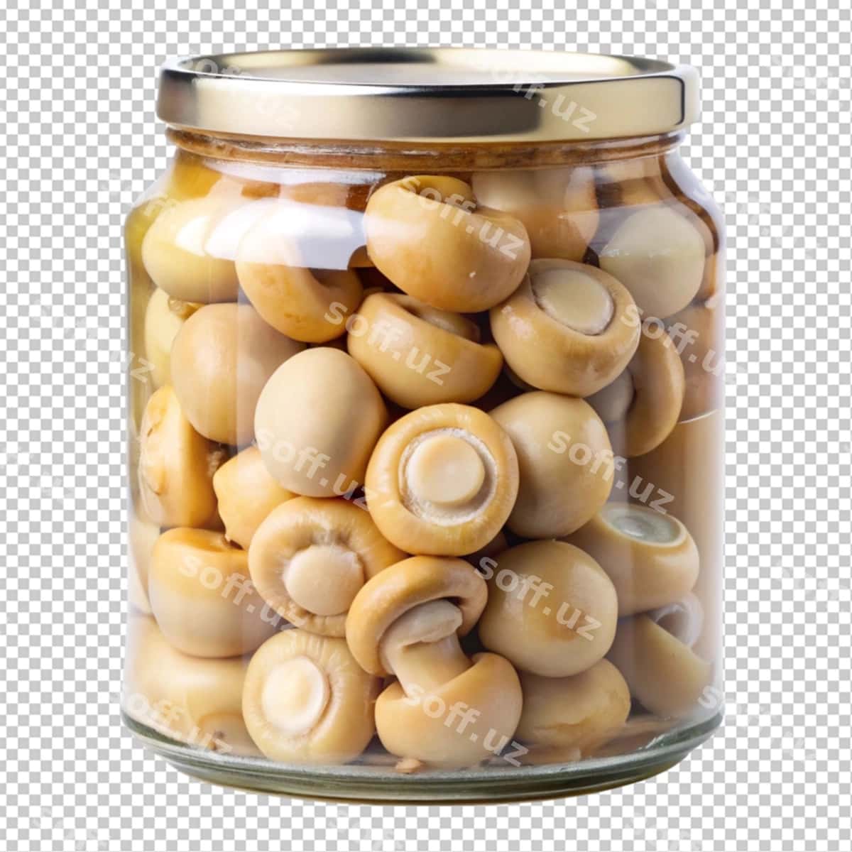 Konserva shapaki shaffof fonda | Canned champignons transparent background 1