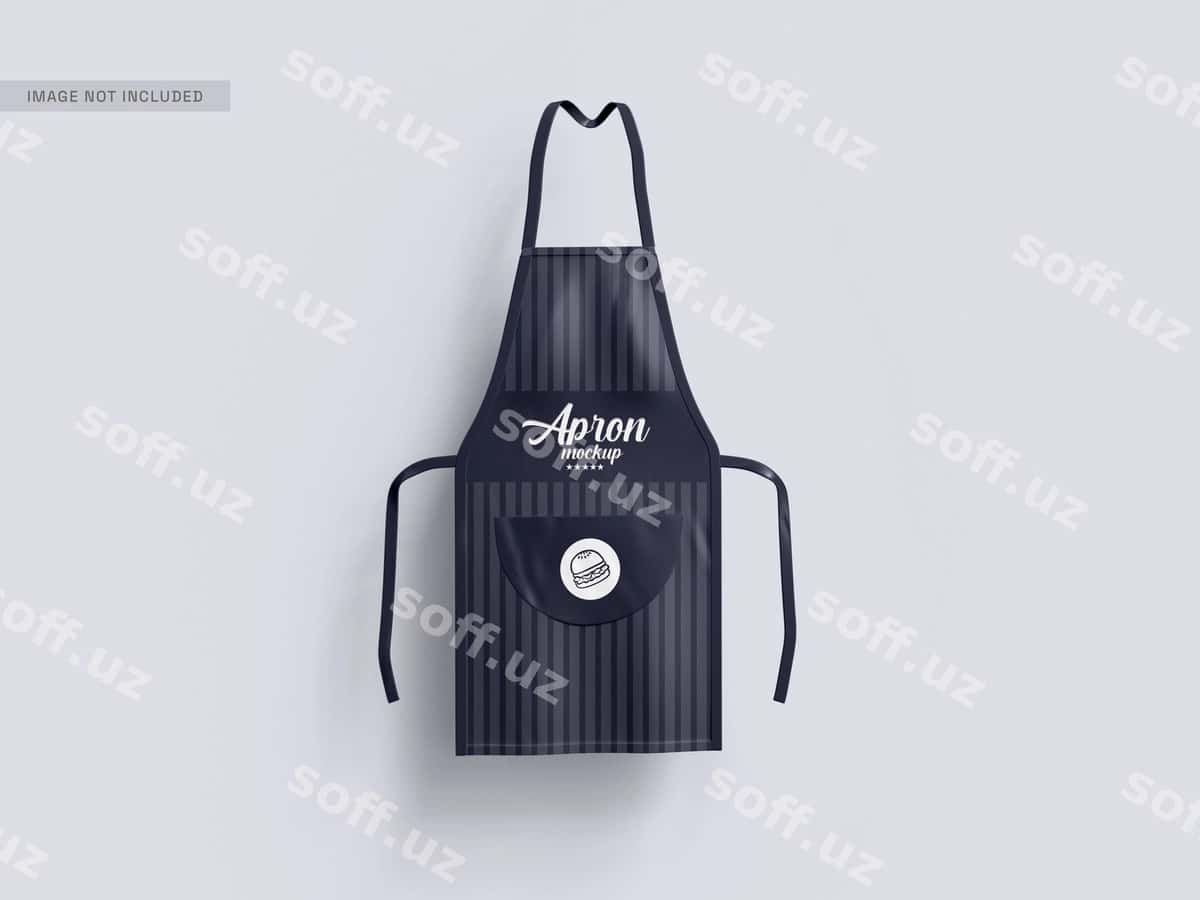 Oshpaz oshxona fartuk namunasi | Chef kitchen apron mockup 1