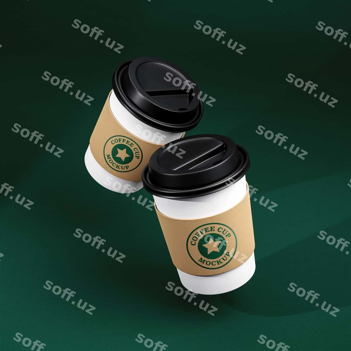 Qahvo stakanchiklari 3D namunasi | Coffee cups 3d mockup 1