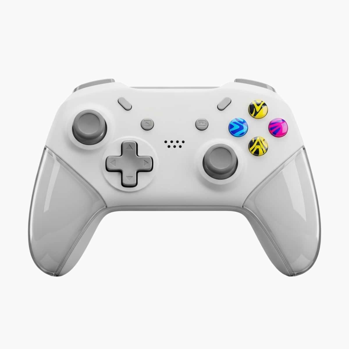 Oq simsiz o'yin boshqaruvchisi oq izolyatsiyalangan | White wireless gaming controller isolated white 1