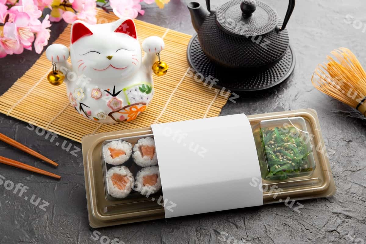 Mazali sushi restoran namunasi | Delicious sushi restaurant mockup 1