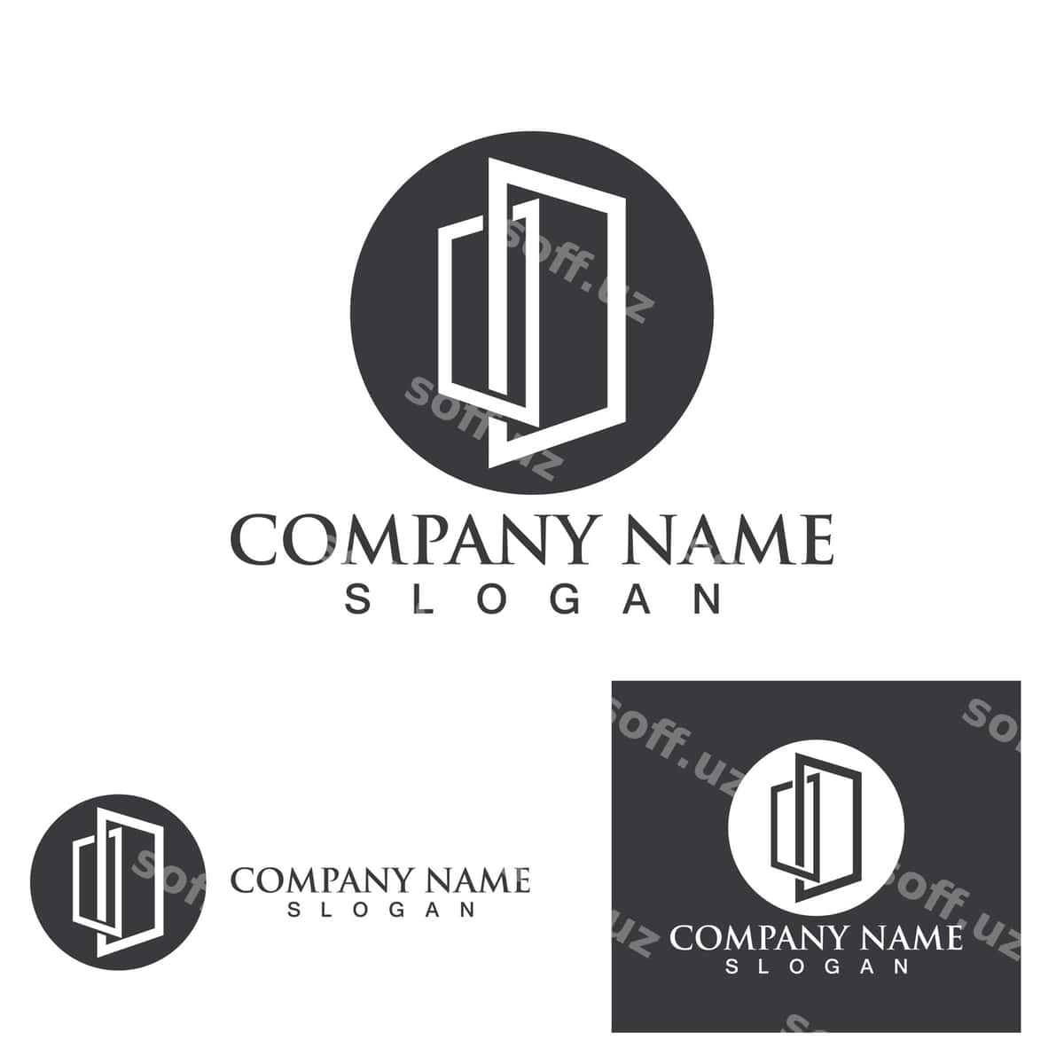 Esda logotip ramz vektor rasmi | Door logo symbol vector image 1