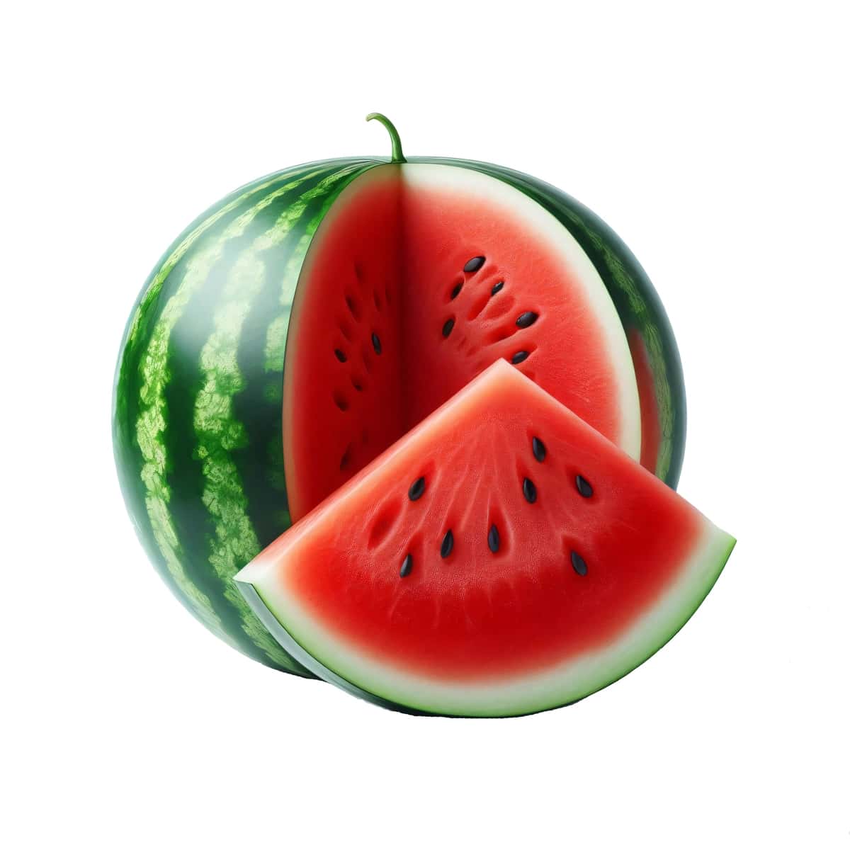 Tarvuz tilimlari bilan ajratilgan shaffof fon | Sliced watermelon isolated transparent background 1