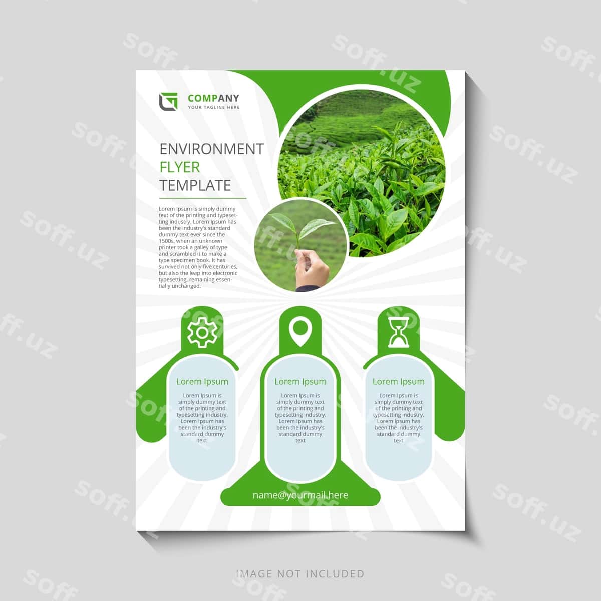 Ekologiya flyeri vertikal shabloni | Environment flyer vertical template 1