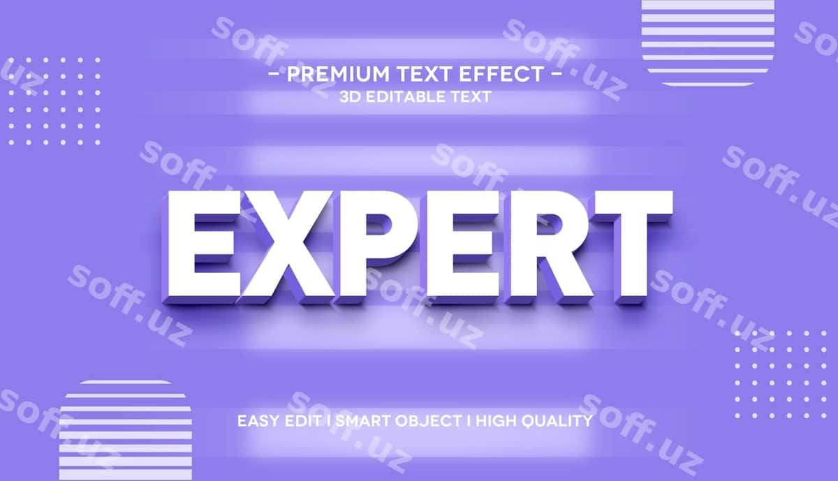 Ekspert 3d matn uslubi effekt shabloni | Expert 3d text style effect template 1