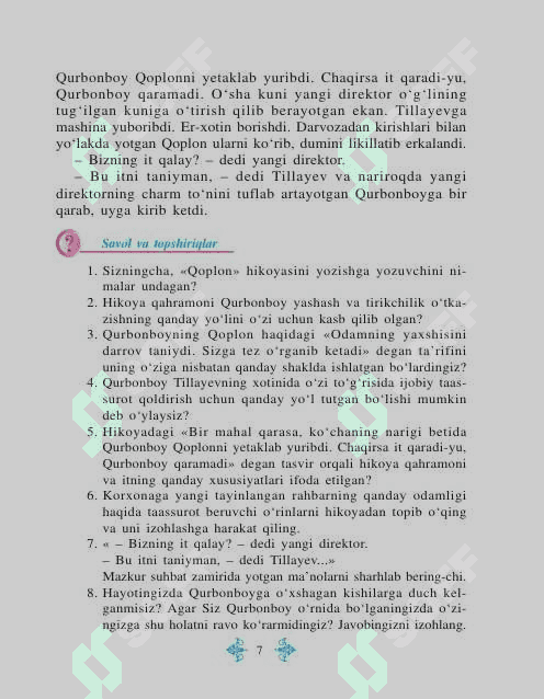 6- sinf adabiyot yangi darslik 2- qismi 7