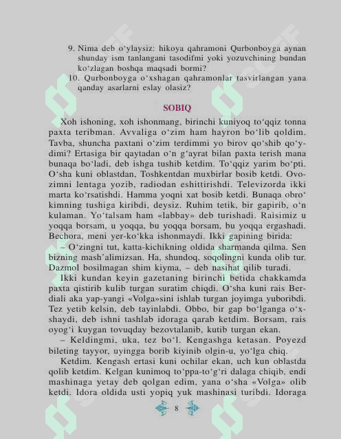 6- sinf adabiyot yangi darslik 2- qismi 8