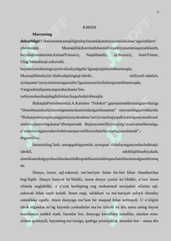 Boshlang’ich sinf o’quvchilarida aqliy tarbiyani shakllantirish yo’llari (o’qish darslari misolida) 3
