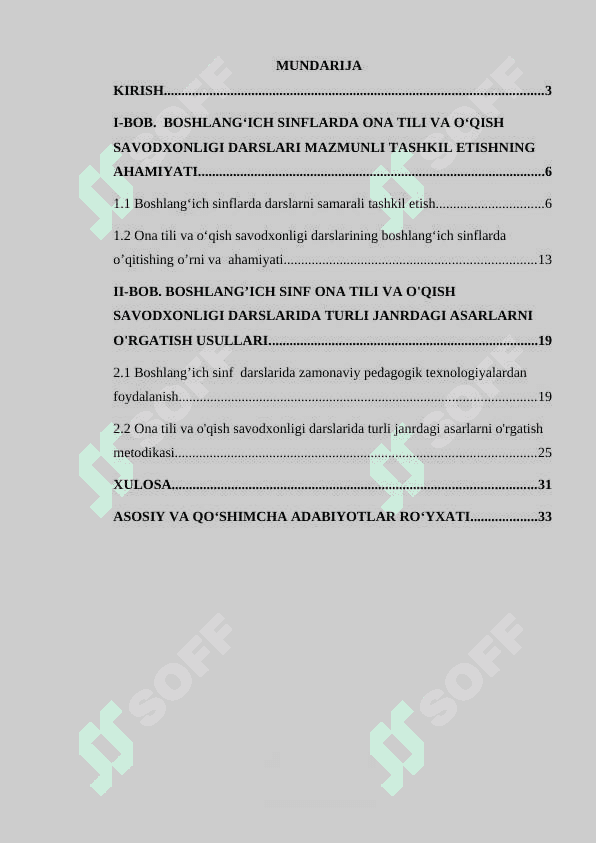 BOSHLANG’ICH SINF ONA TILI VA O'QISH SAVODXONLIGI DARSLARIDA TURLI JANRDAGI ASARLARNI O'RGATISH METODIKASI 2