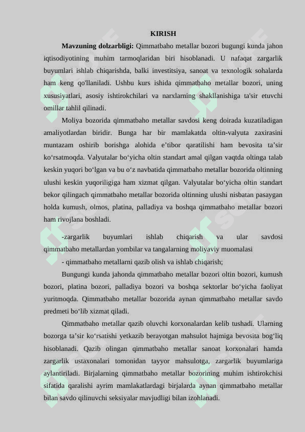QIMMATBAXO METALLAR BOZORI 2