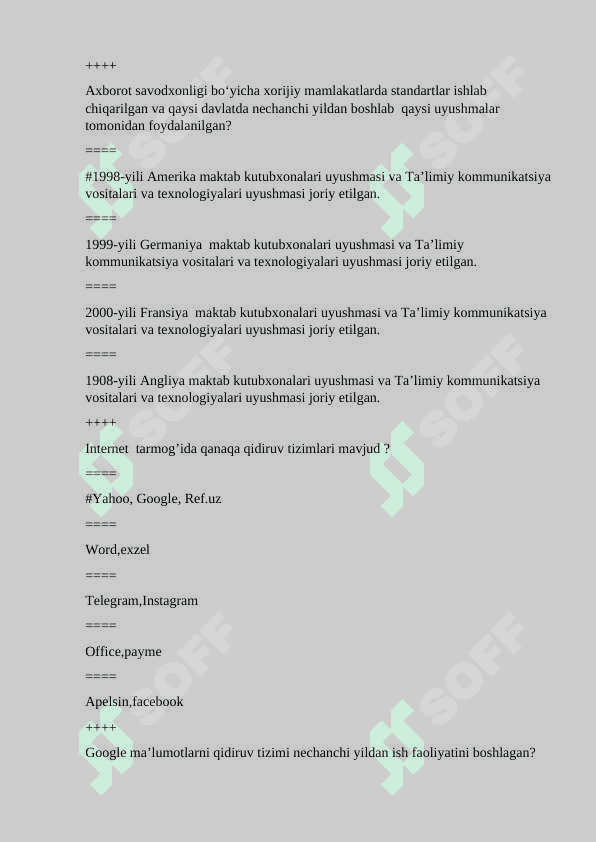 Mediasavodxonlik test savollar javoblari bilan birga 8