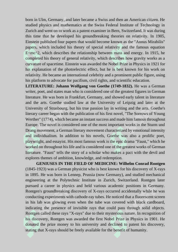 FAMOUS PEOPLE: CONTRIBUTIONS TO GERMAN CIVILIZATION 2