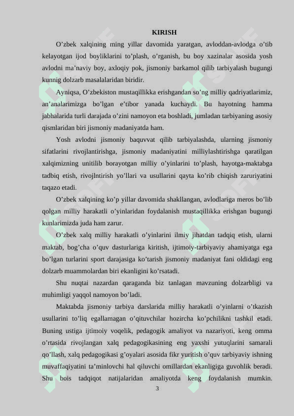 O`QUVCHILARNI SPORT O`YINLARIGA O`RGATISHDA HARAKATLI O`YINLARDAN FOYDALANISH SAMARADORLIGI. 2