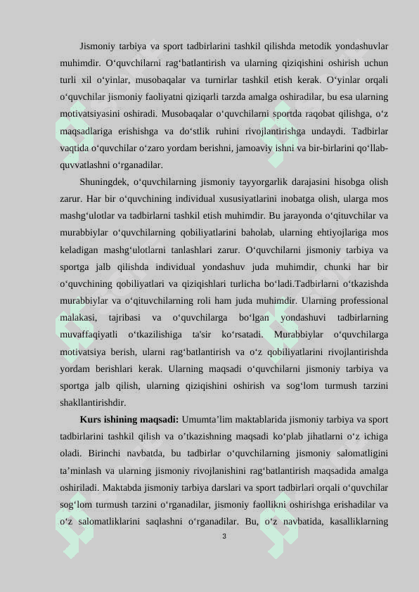 Umumta’lim maktablarida  jismoniy tarbiya va sport tadbirlarini tashkil qilish va o’tkazish 3