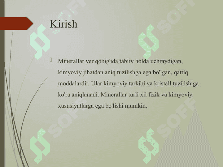 Minerallarning kimyoviy tarkibi bo’yicha turlari 3