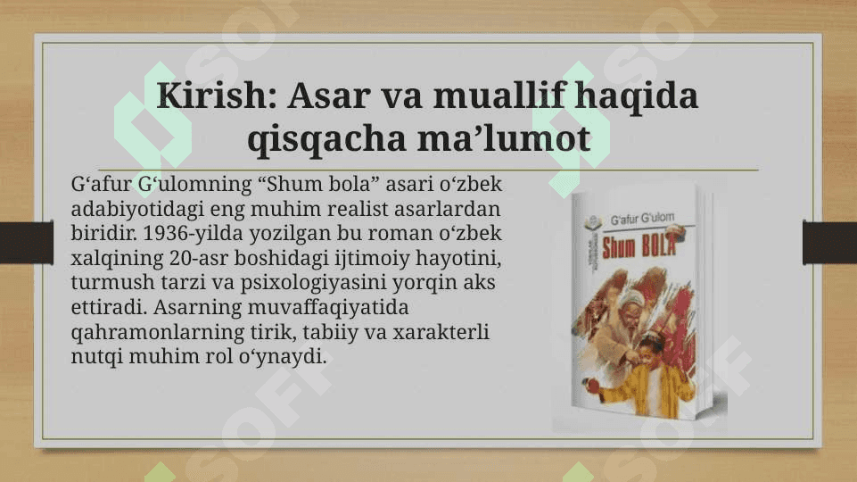 Shum bola asarida qahramonlar nutqida ishlash 2