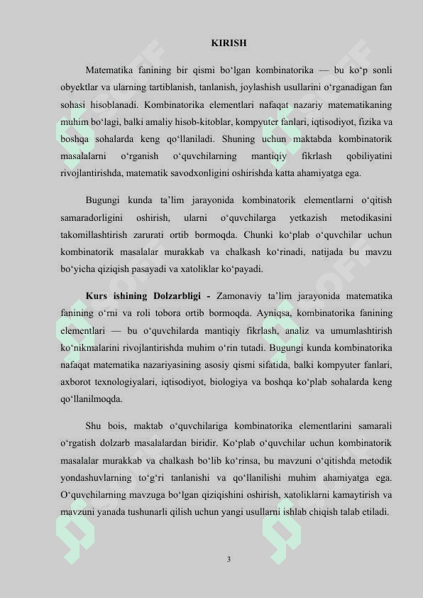 Kombinatorika elementlarini o’qitish metodikasi 3