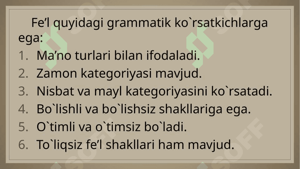 Fe’l so`z turkumi 3