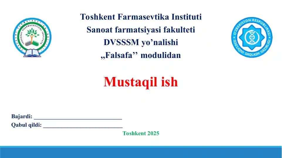 1. Falsafa turmush tarzi va dunyoni anglash usuli. Taqdimot 12 bet
