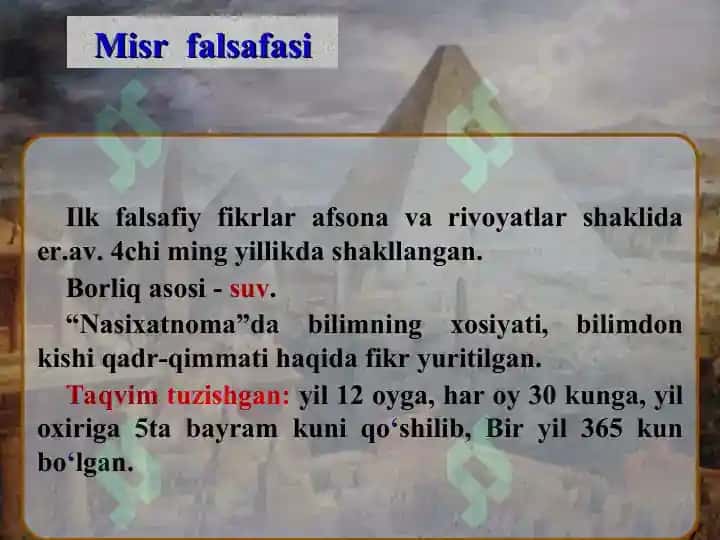 Falsafiy tafakkur taraqqiyoti bosqichlari Sharq falsafasi 4