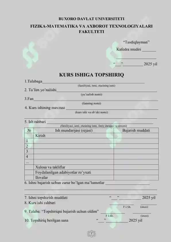 Sonli usullar kurs ishi 2
