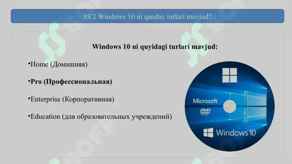 Windows o’rnatishdagi savol-javoblar 6