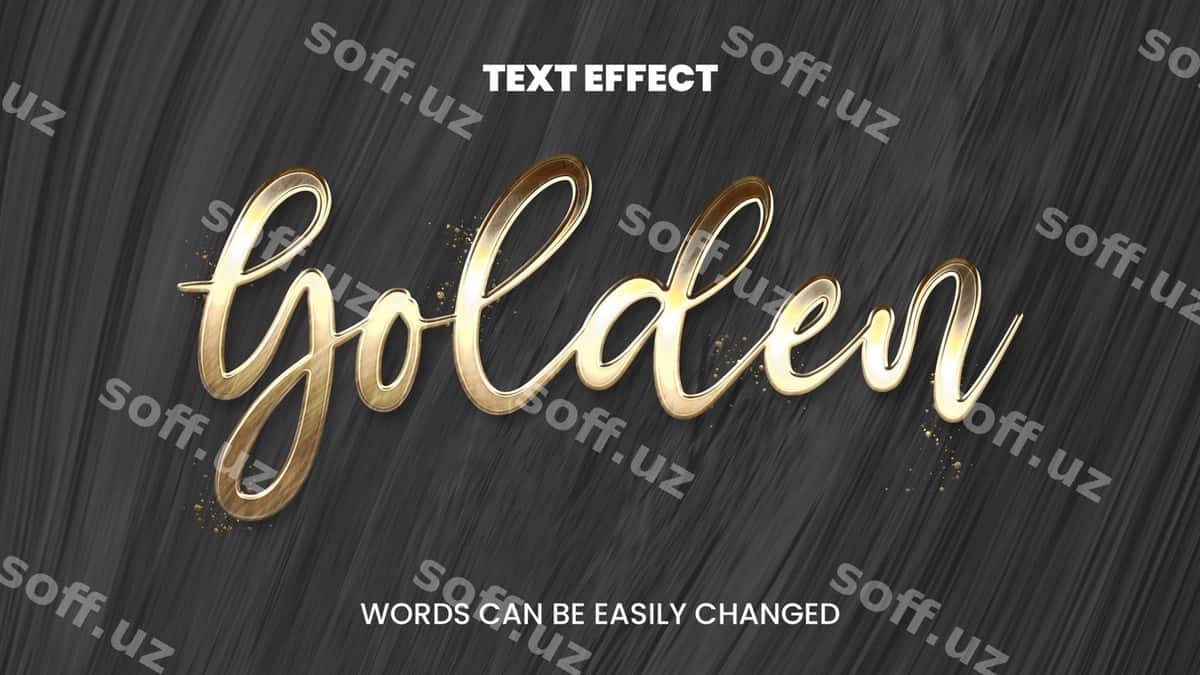 Oltin matn effekti | Golden text effect 1
