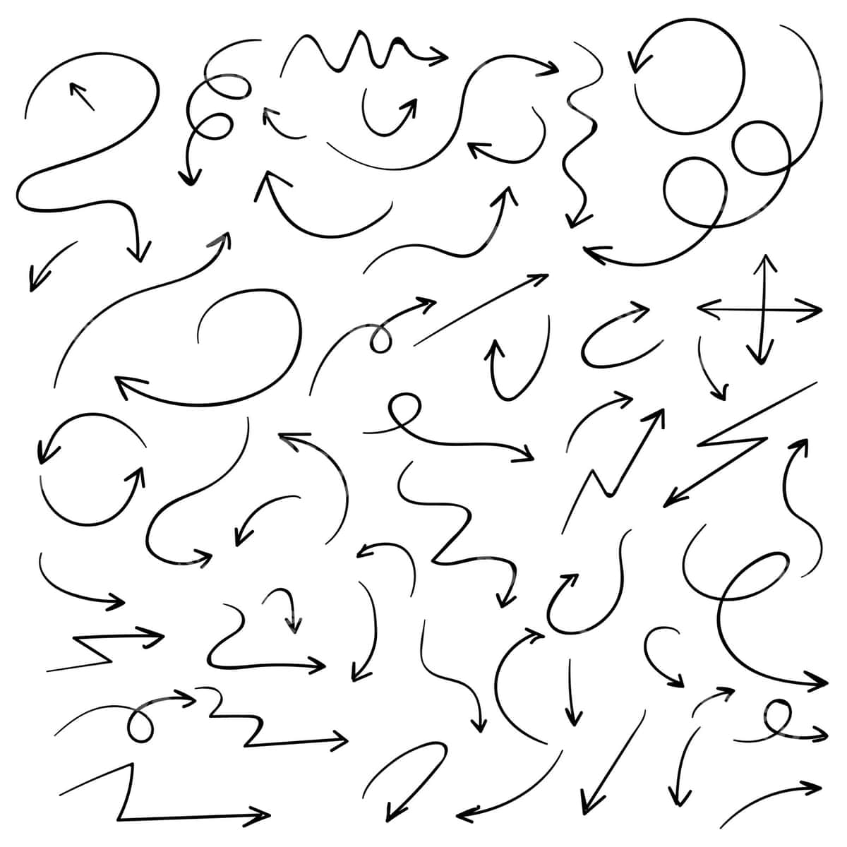 Qo'l bilan chizilgan o'tlar to'plami | Hand drawn arrow collection 1