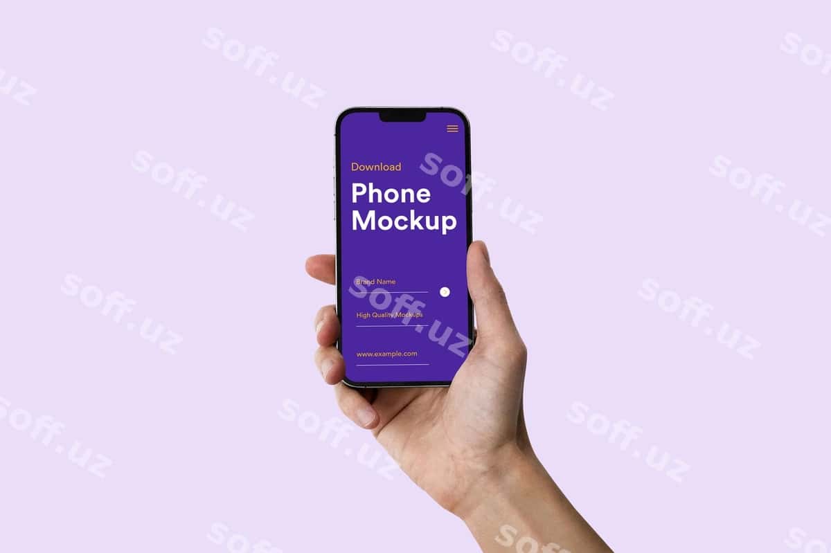 Telefonni tutgan qol mockup | Hand holding phone mockup 1