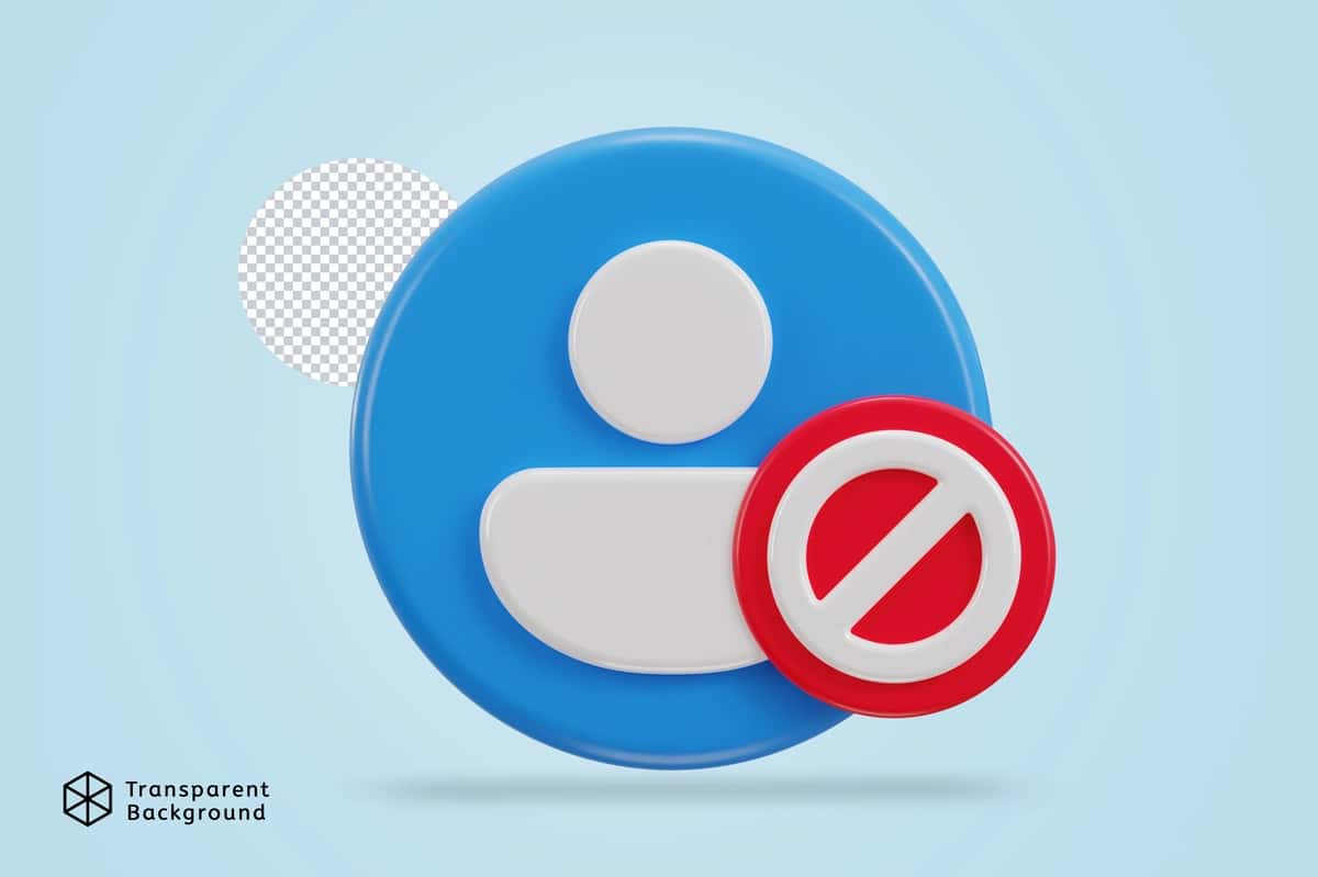 3D foydalanuvchi rad etish vektor belgisi tasviri | 3d user rejection vector icon illustration 1