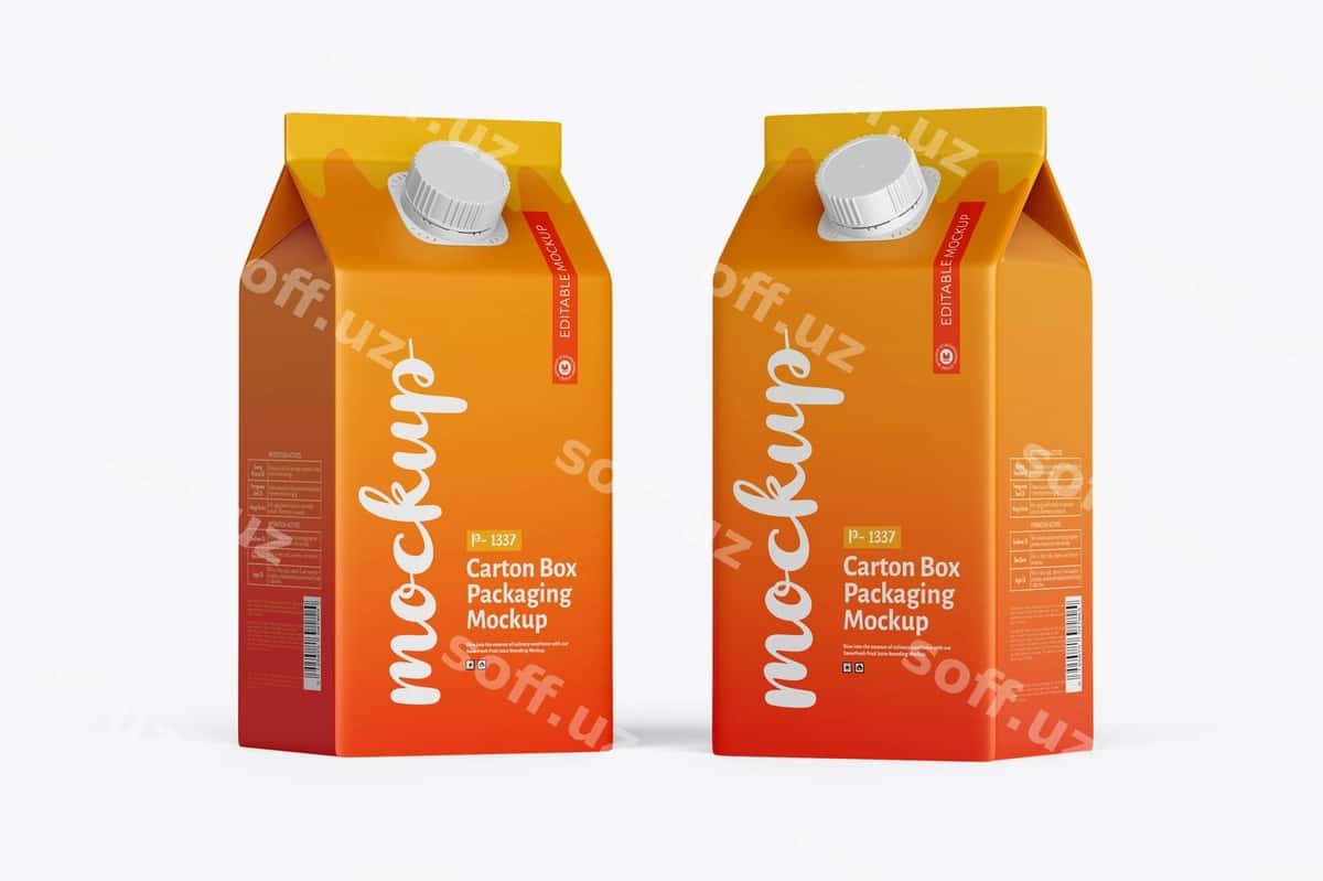 Shirinlik karton qutisi namunasi | Juice carton container mockup 1