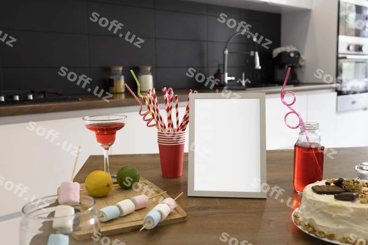 Oshxona ramka namuna dizayni | Kitchen frame mockup design 1