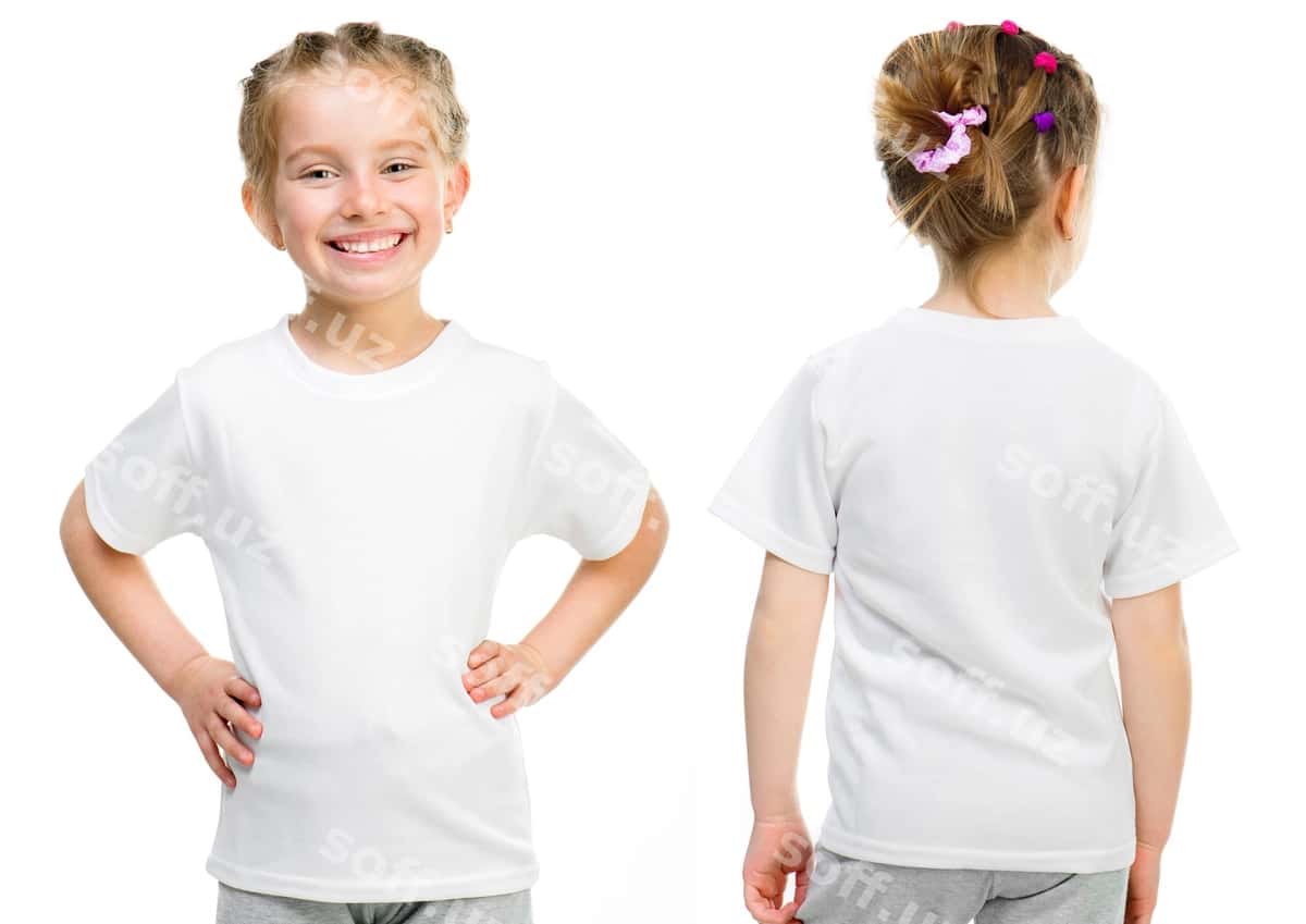 Kichik qiz oq futbolka | Little girl white tshirt 1