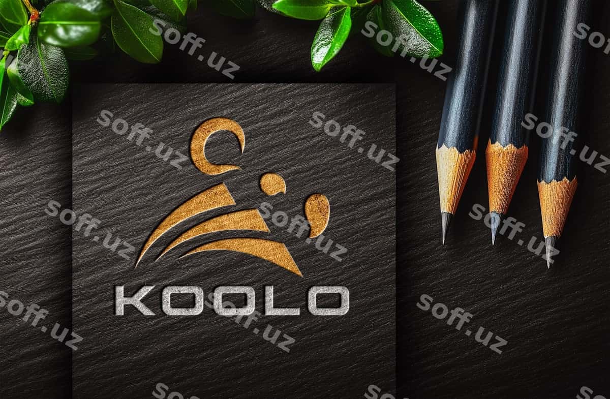 Logo namuna qora kartochka | Logo mockup black card 1